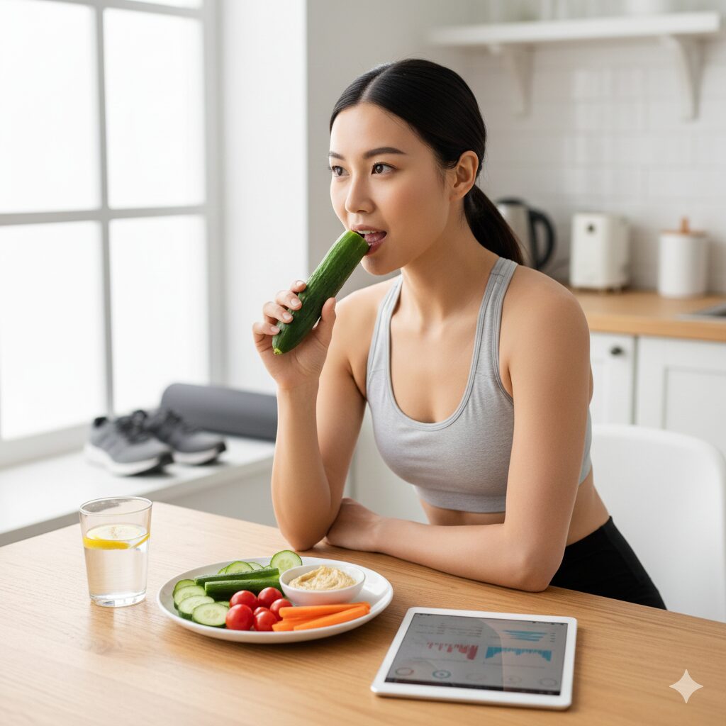 오이 다이어트 하는 여자